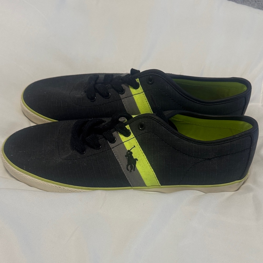 Polo by Ralph Lauren Black and Neon Green Sneakers